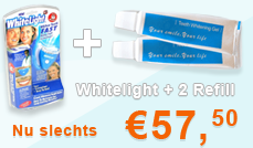 WhiteLight + 2 refill voor slechts 57,50 euro